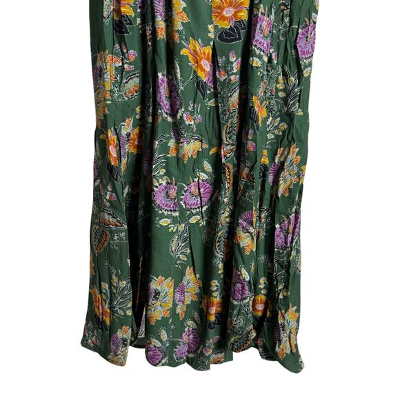 Equipment Everett Eden Green Floral Print Sleeveless Scoop Maxi Dress Size 10 - Picture 11 of 15